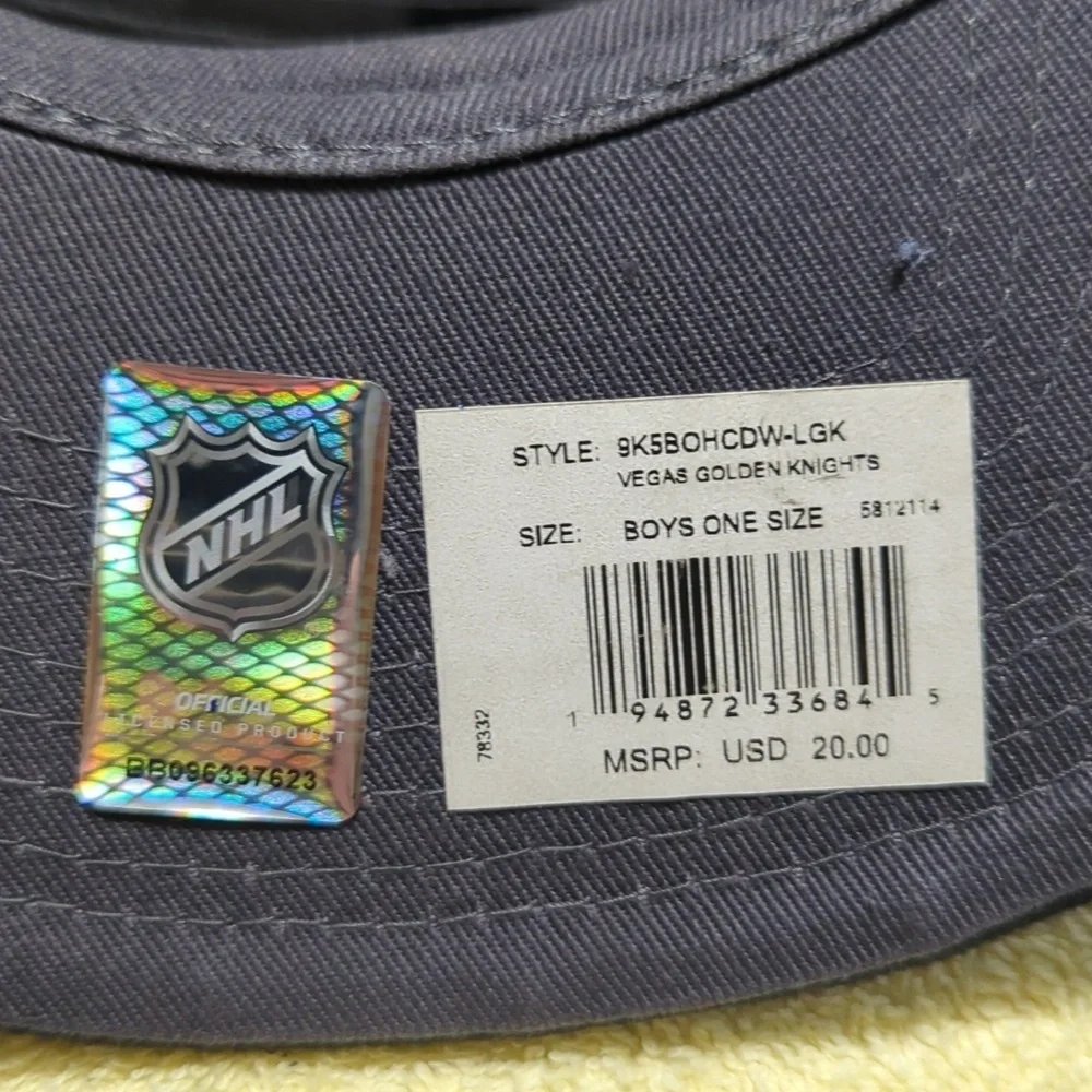 Black and Gold Vegas Golden Knights Logo Cap Youth!! New!!